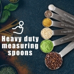 Measuring Spoons, Premium Heavy Duty Stainless Steel Measuring Spoons Cups Set, Small Tablespoon with Metric and US Measurements, Set of 6 for Measuring Dry and Liquid Ingredients - Image 2