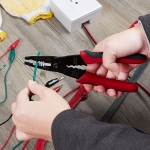 WGGE WG-015 Professional 8-inch Wire Stripper/Crimping Tool, Cable Cutter/Crimper, Wiring and Multi-Function Hand Tool, Red With Black - Image 2
